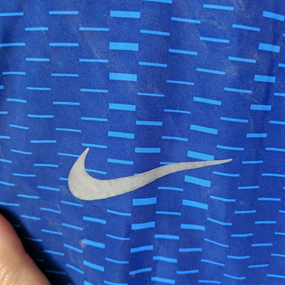 Nike Tech Windrunner Full Zip Jacket Men Size XL Hooded Digital Print Blue